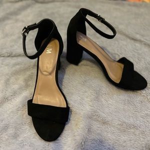 Black wide foot heels
